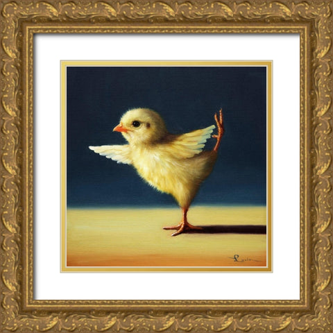 Yoga Chick Dancer Pose Gold Ornate Wood Framed Art Print with Double Matting by Heffernan, Lucia
