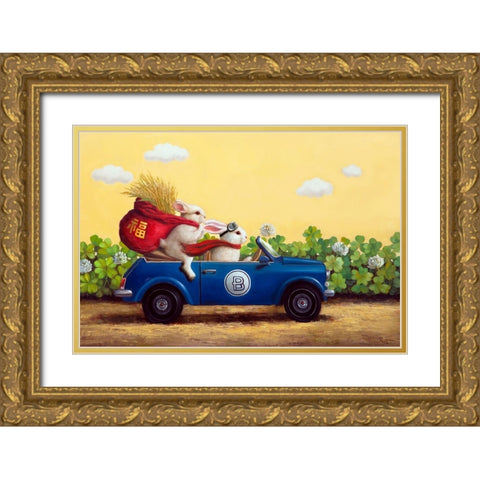 Family Drive Gold Ornate Wood Framed Art Print with Double Matting by Heffernan, Lucia