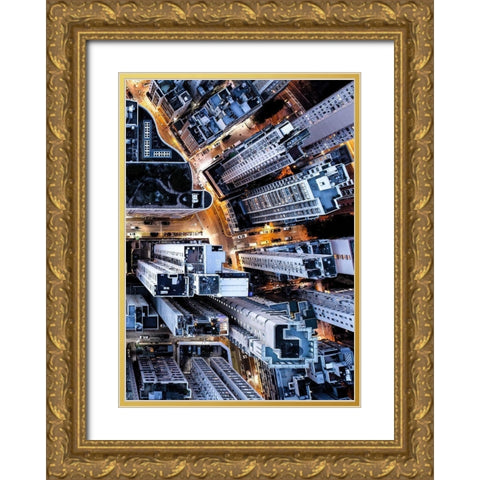 Hongkong II Gold Ornate Wood Framed Art Print with Double Matting by PhotoINC Studio