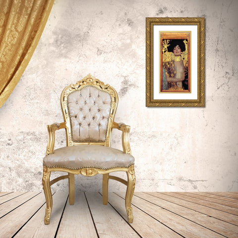 Judith I Gold Ornate Wood Framed Art Print with Double Matting by Klimt, Gustav