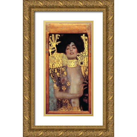 Judith I Gold Ornate Wood Framed Art Print with Double Matting by Klimt, Gustav