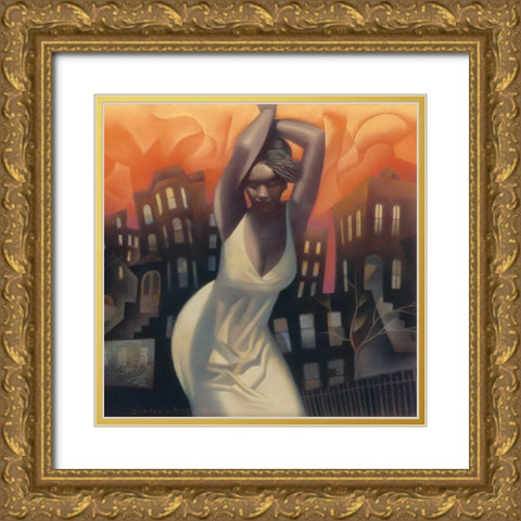 Harlem Heat Gold Ornate Wood Framed Art Print with Double Matting by Kelley, Gary