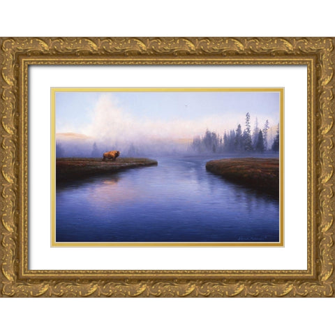 The Mist Gold Ornate Wood Framed Art Print with Double Matting by Manocchia, Adriano