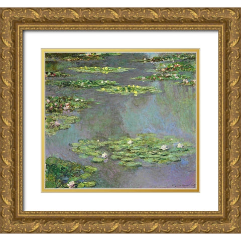 Nymphe as, 1905 Gold Ornate Wood Framed Art Print with Double Matting by Monet, Claude