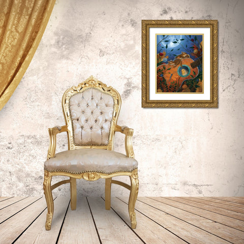 Dandelion Dreams Gold Ornate Wood Framed Art Print with Double Matting by Matarazzo, Gina
