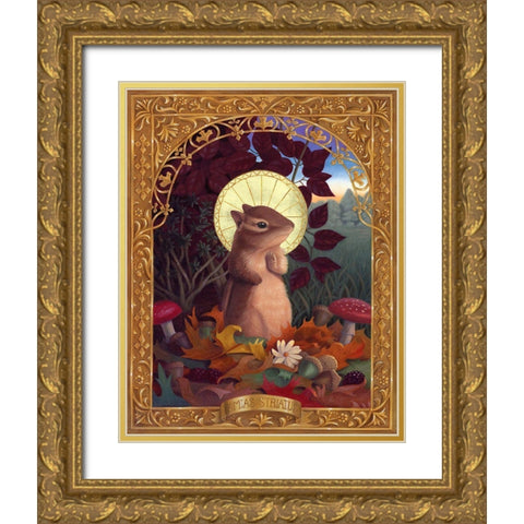 Tamias Striatus Gold Ornate Wood Framed Art Print with Double Matting by Matarazzo, Gina