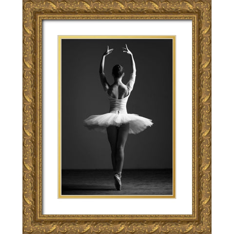 Pirouette Gold Ornate Wood Framed Art Print with Double Matting by Design Fabrikken