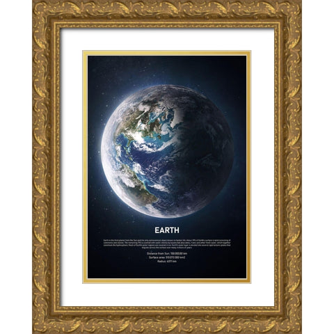 Earth Gold Ornate Wood Framed Art Print with Double Matting by Design Fabrikken