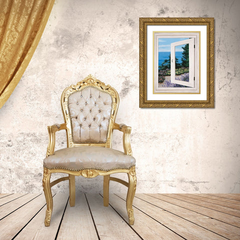 Bay Window Vista II Gold Ornate Wood Framed Art Print with Double Matting by Romanello, Diane