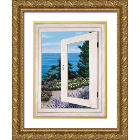Bay Window Vista II Gold Ornate Wood Framed Art Print with Double Matting by Romanello, Diane