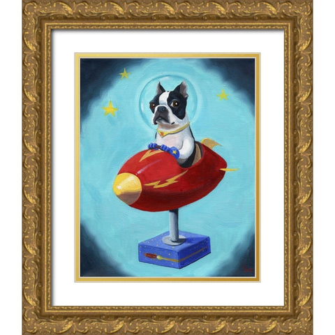 Boston Rocket Gold Ornate Wood Framed Art Print with Double Matting by Rubenacker, Brian
