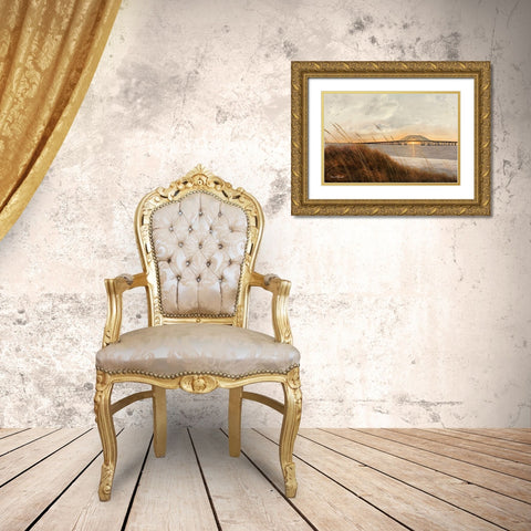 View of Captree Bridge Gold Ornate Wood Framed Art Print with Double Matting by Romanello, Diane