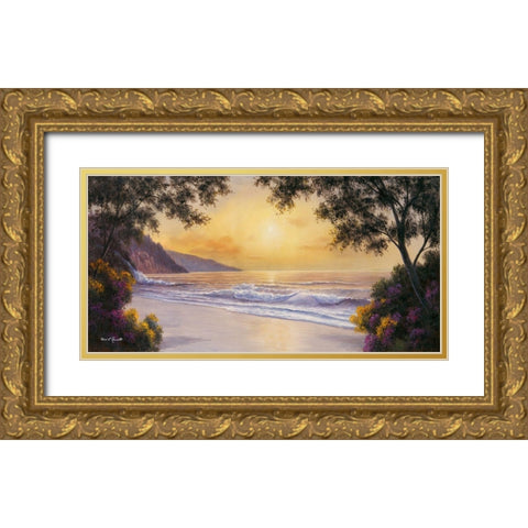 Purple and Gold Gold Ornate Wood Framed Art Print with Double Matting by Romanello, Diane