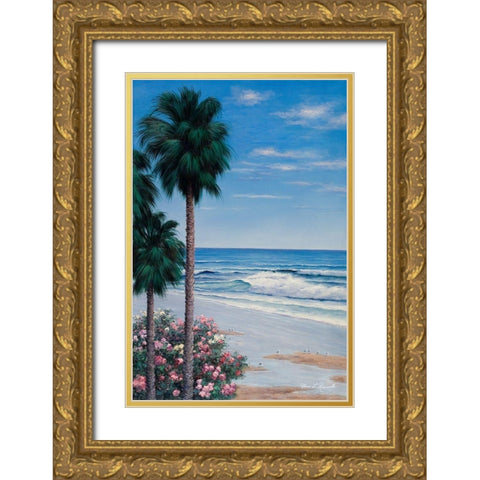 Calm Tropics Gold Ornate Wood Framed Art Print with Double Matting by Romanello, Diane