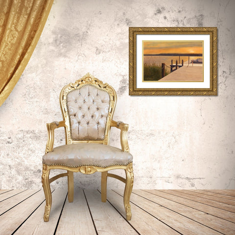 Waterways Gold Ornate Wood Framed Art Print with Double Matting by Romanello, Diane