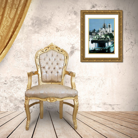 Notre Dame Gold Ornate Wood Framed Art Print with Double Matting by Romanello, Diane