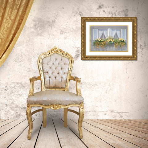 Spring Window Gold Ornate Wood Framed Art Print with Double Matting by Romanello, Diane