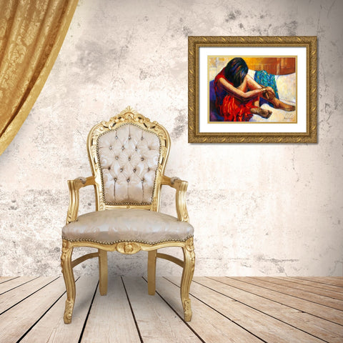 Repose Gold Ornate Wood Framed Art Print with Double Matting by Stewart, Monica