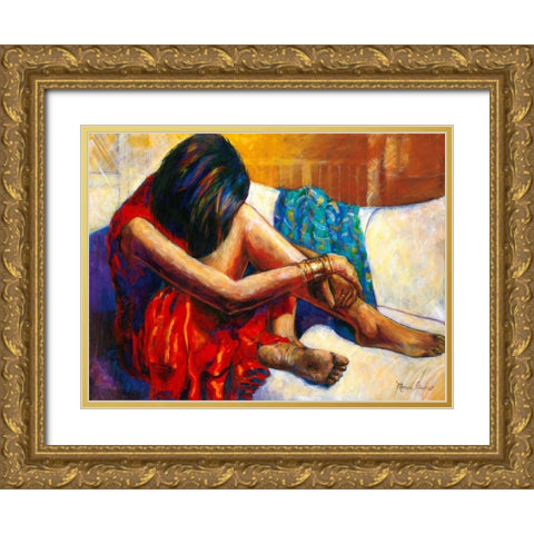 Repose Gold Ornate Wood Framed Art Print with Double Matting by Stewart, Monica