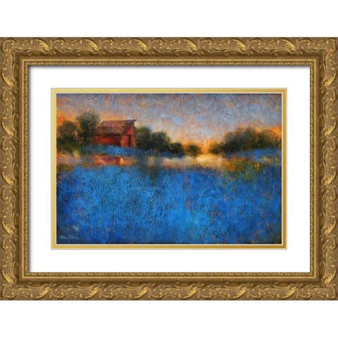 Glowing Horizon Gold Ornate Wood Framed Art Print with Double Matting by Stotts, Thomas