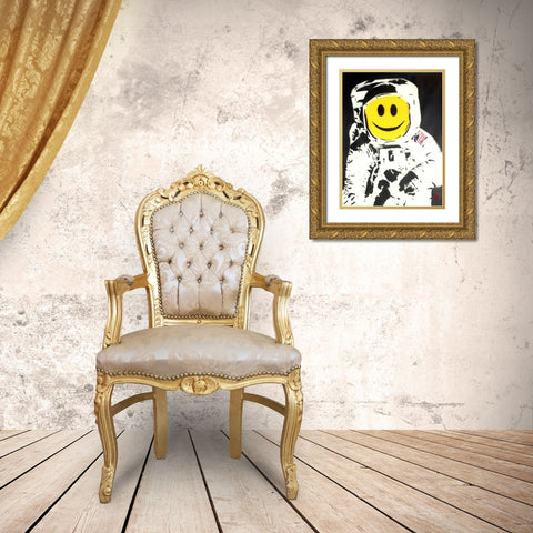 The Happynaut Gold Ornate Wood Framed Art Print with Double Matting by Sly, Juan