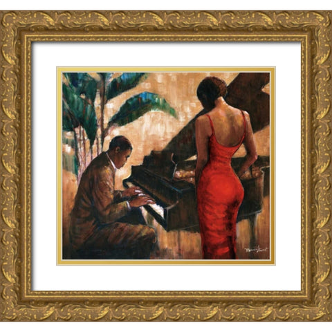 Enchanting Keys Gold Ornate Wood Framed Art Print with Double Matting by Stewart, Monica