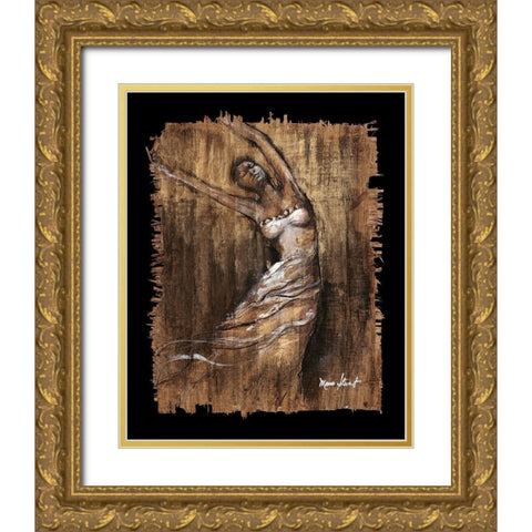 Graceful Motion II Gold Ornate Wood Framed Art Print with Double Matting by Stewart, Monica