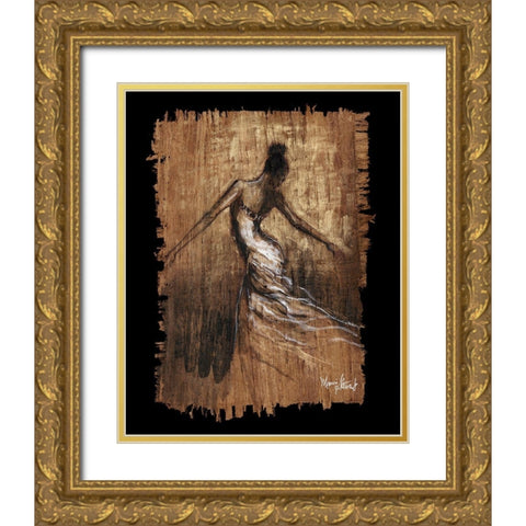 Graceful Motion III Gold Ornate Wood Framed Art Print with Double Matting by Stewart, Monica