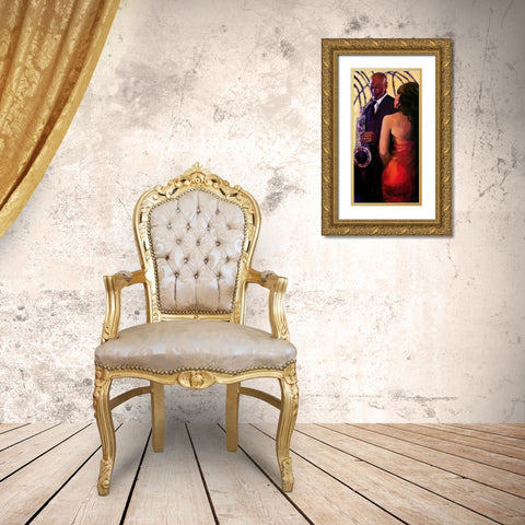 Sax Seduction Gold Ornate Wood Framed Art Print with Double Matting by Stewart, Monica