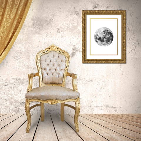 Full Moon Gold Ornate Wood Framed Art Print with Double Matting by Wong, Brandon