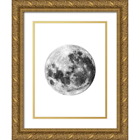Full Moon Gold Ornate Wood Framed Art Print with Double Matting by Wong, Brandon