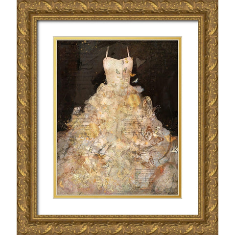 Butterfly Dress Gold Ornate Wood Framed Art Print with Double Matting by Wiley, Marta