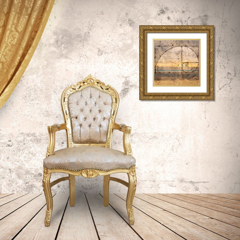 Fibonacci Shell Gold Ornate Wood Framed Art Print with Double Matting by Wiley, Marta