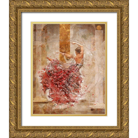 Temple Dancer No. 1 Gold Ornate Wood Framed Art Print with Double Matting by Wiley, Marta