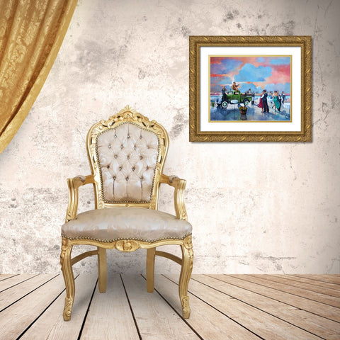 Sundowner II Gold Ornate Wood Framed Art Print with Double Matting by West, Ronald