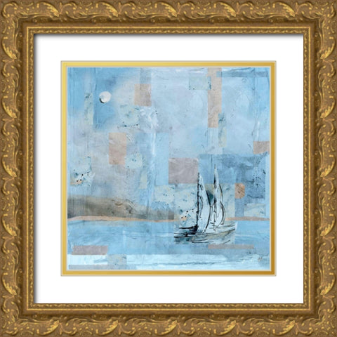 Sailboat No. 1 Gold Ornate Wood Framed Art Print with Double Matting by Wiley, Marta