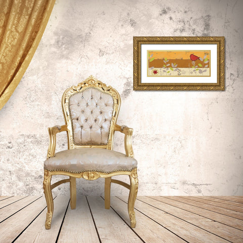 Le Jardin Press Panel IV Gold Ornate Wood Framed Art Print with Double Matting by Pinto, Patricia