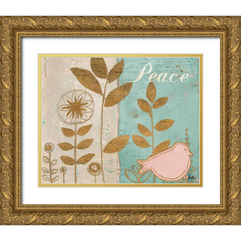 Le Pastel Jardin II Gold Ornate Wood Framed Art Print with Double Matting by Pinto, Patricia