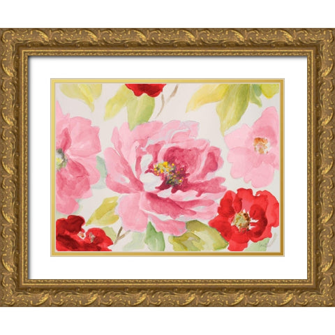 Floral Delicate in Pink II Gold Ornate Wood Framed Art Print with Double Matting by Loreth, Lanie