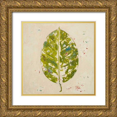 The Green Ones I Gold Ornate Wood Framed Art Print with Double Matting by Pinto, Patricia
