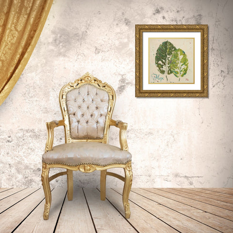 Green Love and Hope II Gold Ornate Wood Framed Art Print with Double Matting by Pinto, Patricia