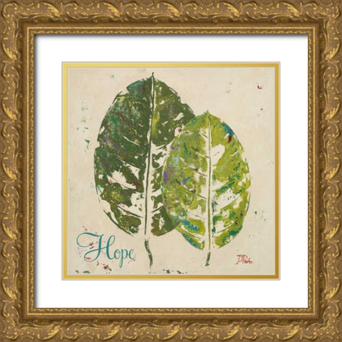 Green Love and Hope II Gold Ornate Wood Framed Art Print with Double Matting by Pinto, Patricia