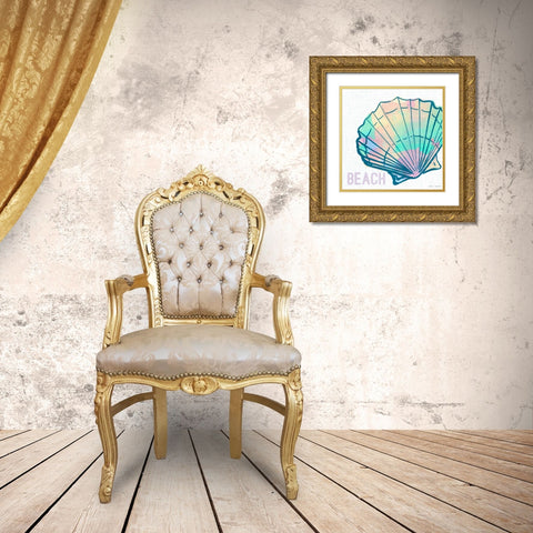 Beach Shell Gold Ornate Wood Framed Art Print with Double Matting by Loreth, Lanie
