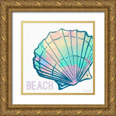 Beach Shell Gold Ornate Wood Framed Art Print with Double Matting by Loreth, Lanie