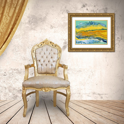 Yellowstone Gold Ornate Wood Framed Art Print with Double Matting by Mercado, M.