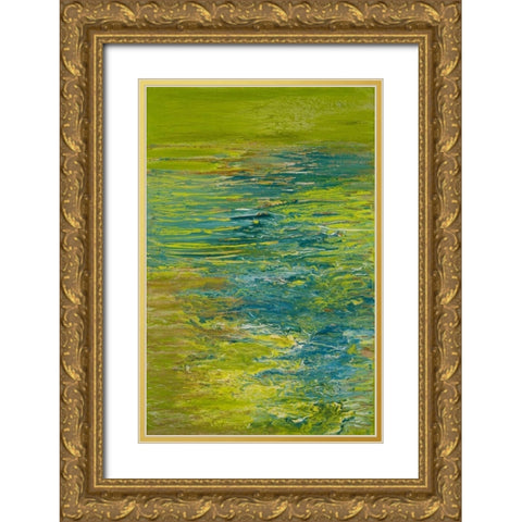 The Lake Gold Ornate Wood Framed Art Print with Double Matting by Mercado, M.