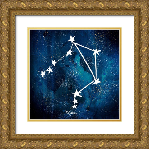 Libra Gold Ornate Wood Framed Art Print with Double Matting by Papa, Kat