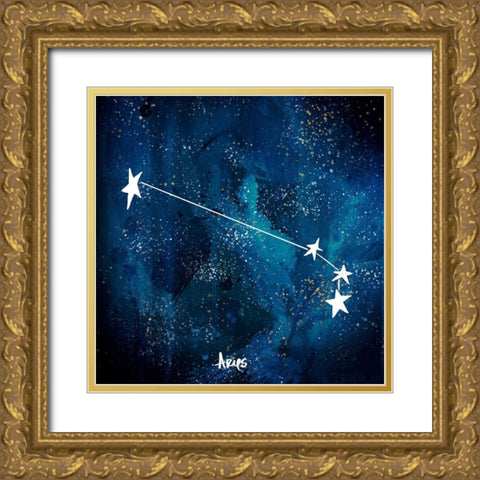 Aries Gold Ornate Wood Framed Art Print with Double Matting by Papa, Kat