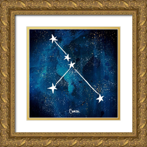 Cancer Gold Ornate Wood Framed Art Print with Double Matting by Papa, Kat