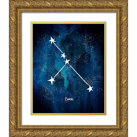 Cancer Gold Ornate Wood Framed Art Print with Double Matting by Papa, Kat